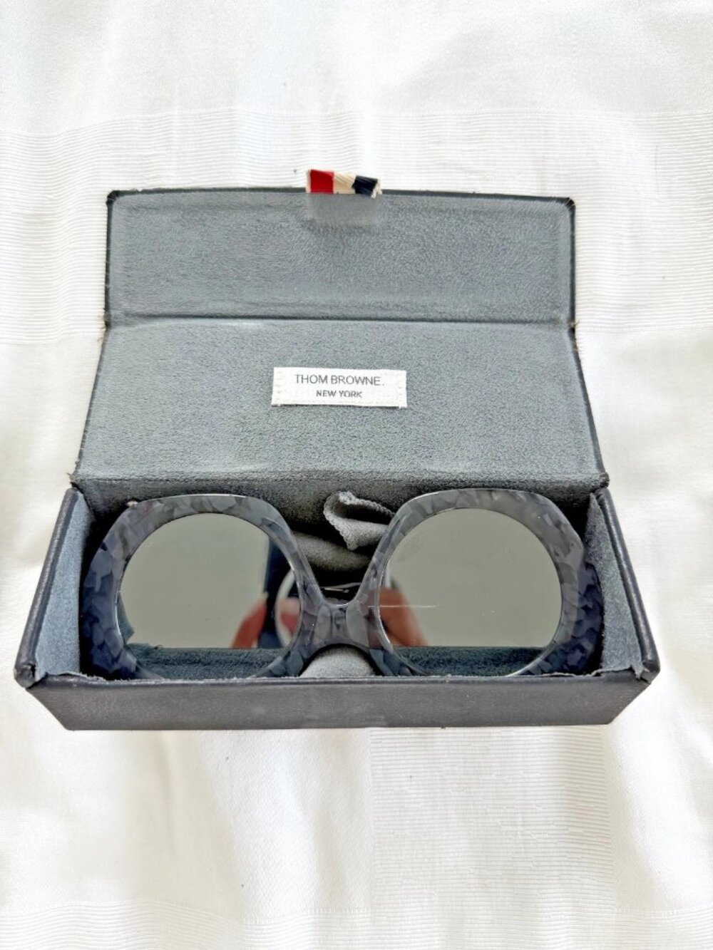 Thom Browne Round Sunglasses Gray Marble Acetate TBS510